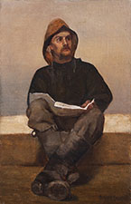 Norman Garstin Portrait painting of a Breton Fisherman
